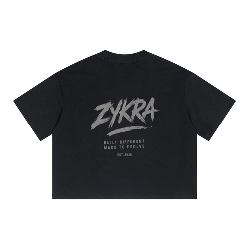 Unisex Boxy Drop Shoulder Crop T-Shirt