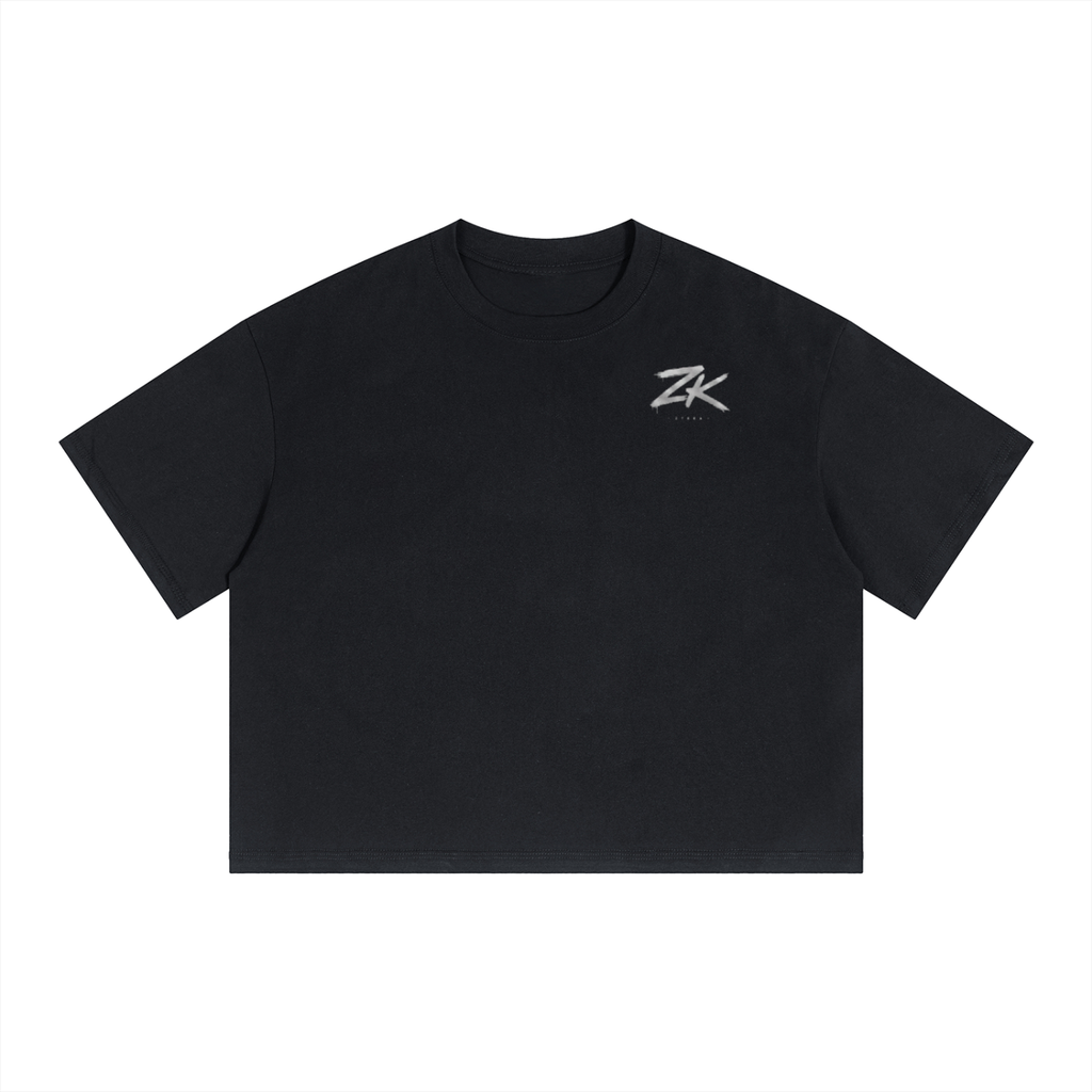 Unisex Boxy Drop Shoulder Crop T-Shirt